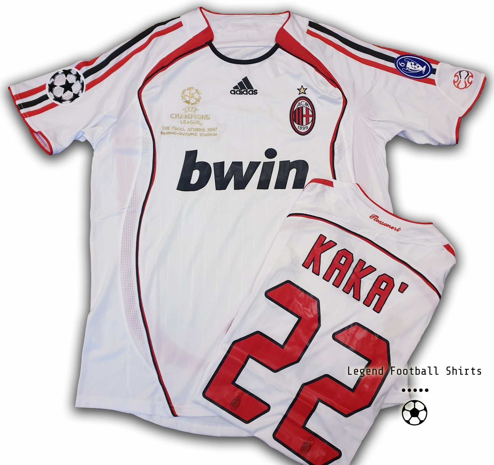 AC Milan 2007 UCL Final shirt KAKA | Legend Football Shirts